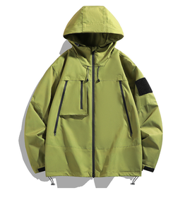 Veste Softshell Imperméable à Capuche Noire pour Homme, Coupe-Vent, Style Vêtement de Travail Formel, Fermeture Éclair, Rembourrage en Polyester, Coupe Classique - Product Image 5