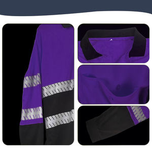 Camisa de seguridad reflectante de manga larga con logotipo personalizado al por mayor, ropa de trabajo de alta visibilidad en neón para paisajismo y trabajos al aire libre - Product Image 4