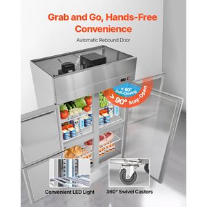 Equipo de Refrigeración Comercial para Cocina, Refrigerador Vertical de 31.89 Pulgadas de Ancho y 31.4 Pies Cúbicos con Descongelación Automática y Cuatro Puertas - Product Image 5