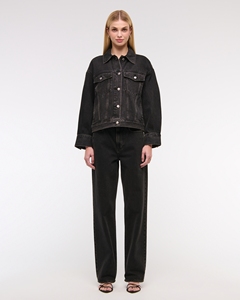 OEM Winter Wear Women <b>Cropped</b> <b>Denim</b> <b>Jacket</b> Casual Style Solid Color Street Fashion Jean <b>Jacket</b> - Product Image 5