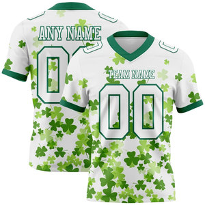 Camiseta de Fútbol Americano Sublimada Personalizada para Hombre, Manga Corta, Cuello en V, Estampado Amarillo y Verde - Product Image 4