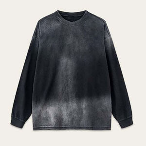 Sweat-shirt à col rond en tricot surdimensionné pour homme, effet dégradé, manches régulières, style automne - Product Image 1