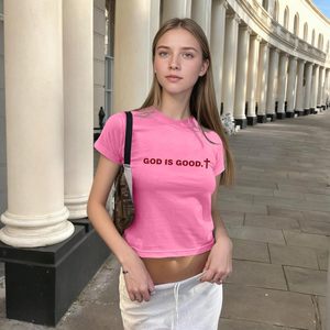 Women's Fitted Baby Tee Cotton Spandex <b>Cap</b> <b>Sleeve</b> Y2K Streetwear Crop <b>Top</b> Slim Fit Fashion T Shirt Custom Logo Wholesale OEM - Product Image 3
