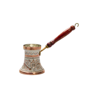Handmade Hammered Copper Turkish <b>Coffee</b> Pot Cezve Ibrik with Brass Handle Traditional 1mm Thick Tin Lined Stovetop Arabic Greek - Product Image 5