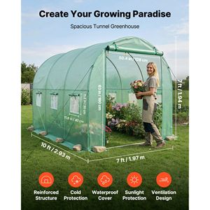 Serre tunnel 10x7x7 pieds # 4 buses #   Tuyau de 26,25 pieds # SteelFrame # # PlasticCover #   pour les plantes" - Product Image 2
