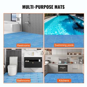 Piastrelle per pavimenti a incastro in PVC da 12 \ "X 12 \" in PVC 55 pz piastrelle antiscivolo per bagno con zone umide-piastrelle ad incastro - Product Image 6