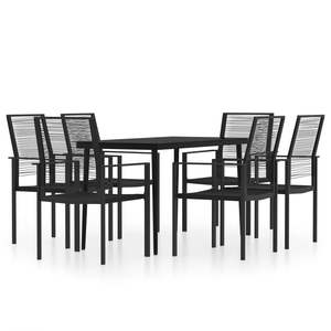 Conjunto de Comedor Grande y Resistente, de Acero con Recubrimiento en Polvo Negro, para Jardín - Product Image 2