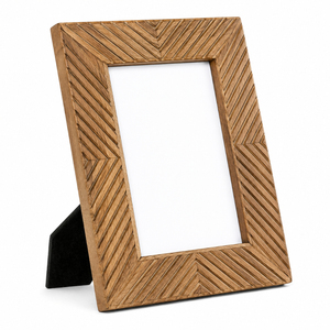 Handmade Natural <b>Wood</b> <b>Picture</b> <b>Frame</b> Carved Geometric Borders Free Standing Vertical Desktop Wooden Photo <b>Frame</b> Bulk Suppliers - Product Image 1