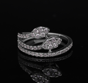 14K Gold Lab Grown CVD Diamond Ring F Color VVS VS Multi Shape <b>Wrap</b> Bypass Statement Ring for Women Elegant Design - Product Image 2