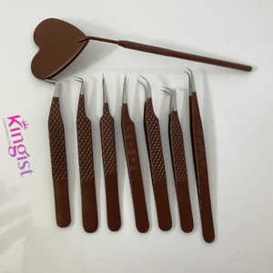 Nuevo Juego de Pinzas para Extensión de Pestañas de Acero Inoxidable con Punta Afilada, Diseño Duradero, Opción de Logotipo Personalizado OEM - Product Image 1