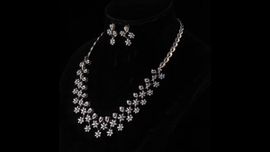 Ensemble collier et boucles d'oreilles floraux en diamant de laboratoire certifié IGI de luxe, plaqué rhodium, en argent, pour femme, cadeau de mariage ou de fête - Product Image 3