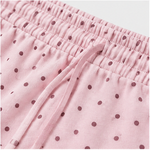 Pantalones Cortos de Salón Personalizados para Mujer, Color Rosa Ballet con Puntos, Corte en A, Cómodos, con Cordón Ajustable, de Algodón y Modal, WPSHORT-0033 - Product Image 5
