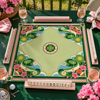 Tapis de Mahjong Américain Personnalisé en Néoprène de 33 Pouces, Antidérapant, Housse de Table Géométrique Carrée pour Clubs de Golf, Cadeau pour Soirée de Jeu, OEM ODM Vente en Gros
