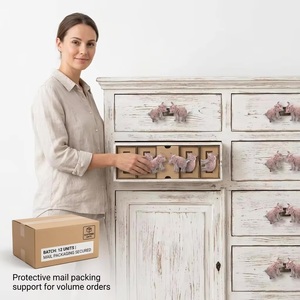 Ba <b>Pink</b> Elephant Cast Iron Furniture Knobs for Cabinet <b>Wardrobe</b> Drawer Dresser-Eco-Friendly Modern Design Easy Bathroom - Product Image 3