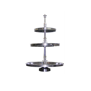 Support à gâteau robuste à 3 niveaux, bord lisse, pour service de traiteur et présentation de desserts, au meilleur prix - Product Image 1