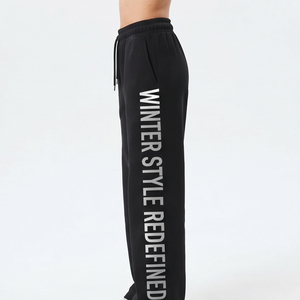 Custom Printed Sweatpants <b>Women</b> Fashion Wide Leg <b>Pants</b> 450gsm Fleece Printed Baggy Sweatpants Ladies Winter Oversize <b>Sweat</b> <b>Pants</b> - Product Image 3