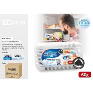 Deodorante per Frigorifero HomeDry Criscolor 60g, Assorbitore di Odori al Carbone Attivo per Frigo - Product Image 1