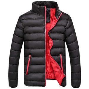 Vestes d'hiver rembourrées en duvet léger et chaud, à bas prix, avec logo personnalisé, en nylon noir, à capuche, pour hommes, femmes et enfants - Product Image 1