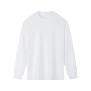 T-shirt à manches longues pour homme, col rond, 100% coton, 230 GSM, impression de logo personnalisée, style oversize, style universitaire, style gym - Product Image 5