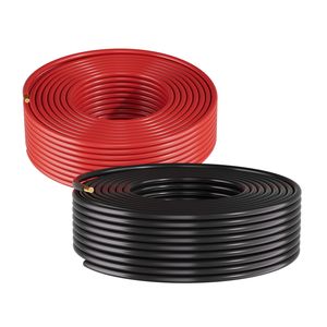 Kit Cavi per Pannelli Solari 50 ft Nero e Rosso 10 AWG (6 mm²) Cavo di Prolunga per Pannelli Solari PV in Rame Stagnato per Uso Esterno - Product Image 1
