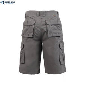 Shorts cargo décontractés pour hommes en toile unie respirante, taille haute avec cordon de serrage, poches fonctionnelles, séchage rapide, écologiques, pour la randonnée - Product Image 2