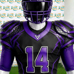 Uniformes de football américain à faible MOQ, 100 % polyester, anti-UV, respirants, pour équipes nécessitant une protection fiable, avec coutures robustes - Product Image 2