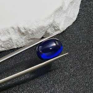 พลอยแซฟไฟร์ธรรมชาติทรงรีแบบคาโบชอง ขัดเรียบ รูปทรงไข่ ด้านหลังแบน แซฟไฟร์หลวม หลายขนาด ขายส่ง - Product Image 4