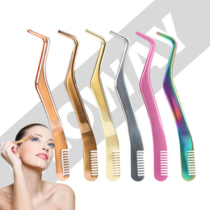 Pinza y Aplicador de Pestañas 2 en 1 de Acero Inoxidable Profesional con Peine para Extensiones de Pestañas Postizas - Punta Dentada Duradera - Product Image 6