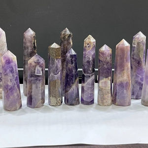 Tourreaux et pointes de cristal d'améthyste naturelle de tailles variées, pierres précieuses de guérison faites à la main, spécimens décoratifs à vendre en gros - Product Image 5