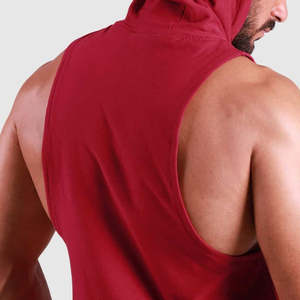 Camiseta sin Mangas para Hombre de Alta Calidad con Capucha, Logotipo Personalizado, Servicio OEM, Elegante, Moderna, para Fitness, Running, Transpirable, de Secado Rápido, Cuello en V - Product Image 6