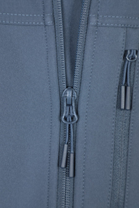 Mens Light <b>Grey</b> <b>Fleece</b> <b>Jacket</b> Stand Collar Zipper Closure Casual Autumn Wear Regular Fit Polyester Shell Breathable Knitted - Product Image 5