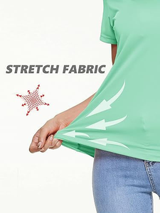 Camiseta Deportiva Verde Menta para Mujer, Ligera, Transpirable, 100% Algodón, Cuello Redondo, Manga Corta, para Fitness y Ejercicio - Product Image 3