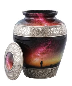 Urnes funéraires Galaxy Multicolore avec gravure florale pour cendres d'adultes, urnes funéraires pour cendres humaines adulte 200 - Product Image 3