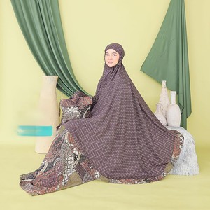 Élégance Révélée : Robe de Prière Ajf Mukena Série Rotary Beiza, Abaya Légère et Respirante en Polyester pour l'Aïd et les Mariages - Product Image 2