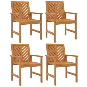 Ensemble de 4 chaises de jardin en bois d'acacia massif naturel - Product Image 2