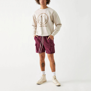 Pantalones Cortos Casuales de Verano para Hombre, 100% Algodón, 230 Gramos, Textura Ondulada, Cordón Ajustable, Corte Holgado, Logotipo Personalizado para Hombre y Mujer - Product Image 2