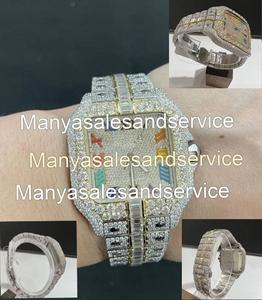 Reloj VVS con Esfera Cuadrada con Números Romanos, Moissanita, Acero Inoxidable, Movimiento Automático, Cristal de 10 Bar, Cierre de Pulsera - Product Image 2