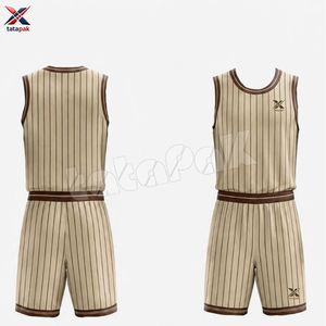 Ensemble de maillots de basket en gros directement de l'usine, col en V, sans manches, imprimé géométrique, en polyester anti-humidité, vêtements de sport unisexes - Product Image 6