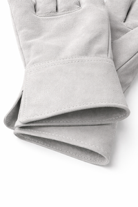Guantes de Soldadura de Cuero Dividido Blanco con Puño de Seguridad Extendido para Trabajos Industriales de Metal, Corte y Pulido en Altas Temperaturas - Product Image 3