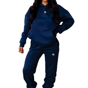 เสื้อฮู้ดดี้ผู้หญิงไซส์ใหญ่ ขายส่ง สีกรมท่า ผ้าฟลีซ 100% ผ้าฝ้าย เสื้อฮู้ดดี้สตรี สตรีทแวร์ ขายส่ง OEM สำหรับผู้ซื้อในสหรัฐอเมริกา - Product Image 6