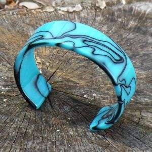 Bracelets en résine et bois faits à la main, accessoires de mode en cristal, bords lisses - Product Image 2