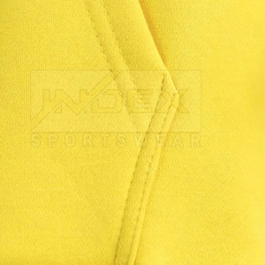 INDEX <b>Men's</b> Hooded Sweatshirt Yellow Regular Fit Casual Fleece Hoodie with Front Pocket Autumn Sportswear - Product Image 6
