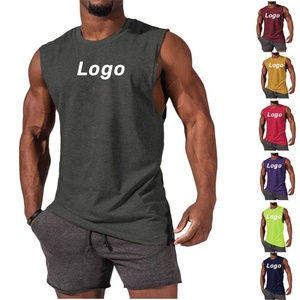 High Quality OEM Fitness Singlet Solid Color Gym Wear Casual Knitted Tank <b>Tops</b> <b>Muscle</b> Fit <b>Men</b> Tank <b>Tops</b> Sleeveless - Product Image 1