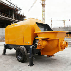 Pompe à béton portable diesel hydraulique pour travaux de construction, ponts, tunnels et maisons - Vente en gros de petites pompes à béton sur remorque - Product Image 1