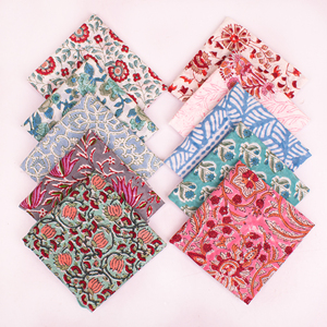 Pañuelo Cuadrado Ligero de Algodón Orgánico Multicolor, Estampado Boho, Ecológico, Hecho a Mano, para Cabello y Cuello, Unisex - Product Image 1