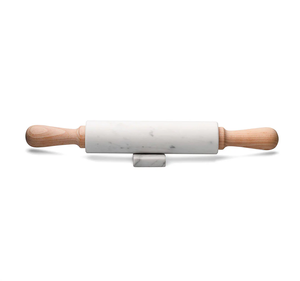 Marble Pastry Dough <b>Rolling</b> <b>Pin</b> White Stone Pasta Cookies Pizza & Fondant Roller <b>Pin</b> Baking Tools Wood Handle - Product Image 1