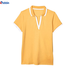 Nouveau design personnalisé de polos pour femmes, polos confortables en coton pour femmes, col rayé, coupe ajustée décontractée - Product Image 1