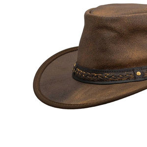 หมวกคาวบอยหนังคุณภาพพรีเมียมสำหรับผู้ชายและผู้หญิง ปรับขนาดได้ วัสดุอื่นๆ ปรับแต่งได้ ลำลอง กีฬา ระบายอากาศได้ดี - Product Image 3