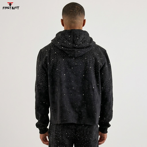 2026 Best Sale Heavyweight High Quality Plain Custom Unisex Men's Winter 100% Cotton Sport Wear <b>Rhinestone</b> <b>Hoodies</b> - Product Image 2
