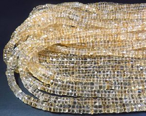 Cuentas de Citrino Amarillento Facetadas de Gemstones Valley, Hilo de 16 Pulgadas, Cuentas de Citrino Natural de Alta Calidad con Orificio Central, Forma Heishi de 5 mm - Product Image 3